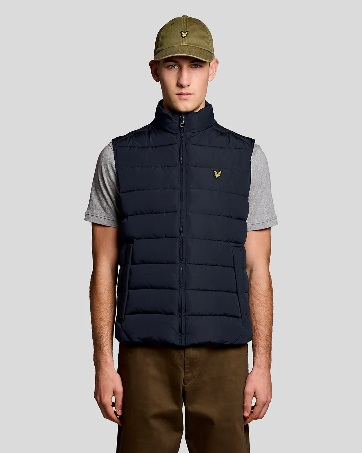 Lyle & Scott Mens Quilted Gilet | Dark Navy sold by The Foot Factory