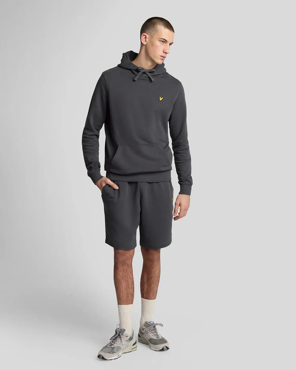 Lyle & Scott Mens Cotton Sweat Shorts | Gunmetal sold by The Foot Factory
