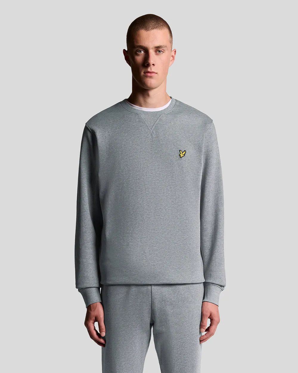 Lyle & Scott Mens Crew Neck Sweatshirt | Mid Grey Marl sold by The Foot Factory
