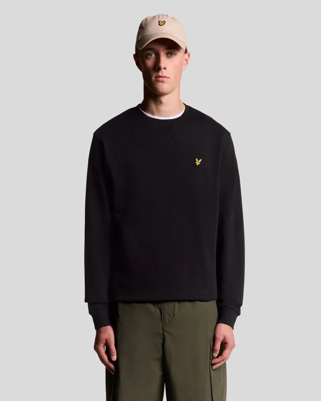 Lyle & Scott Mens Crew Neck Sweatshirt | Jet Black sold by The Foot Factory