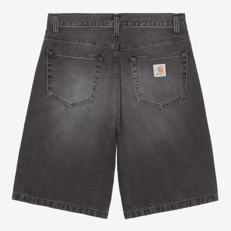 Carhartt WIP Mens Landon Denim Short | Black Worn Bleached sold by The Foot Factory