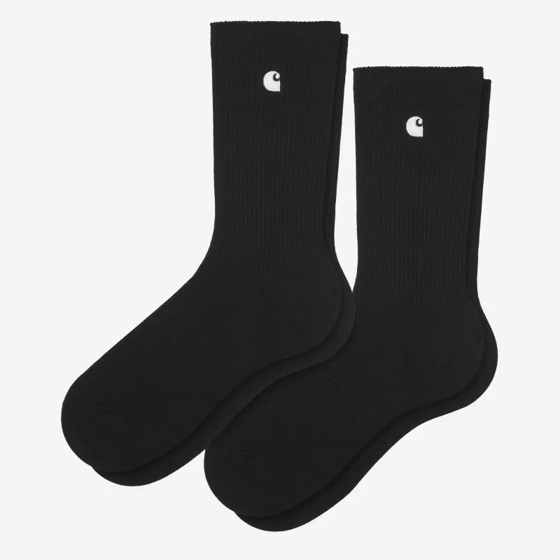 Carhartt WIP Mens Madison Socks | 2 Pack | Black sold by The Foot Factory