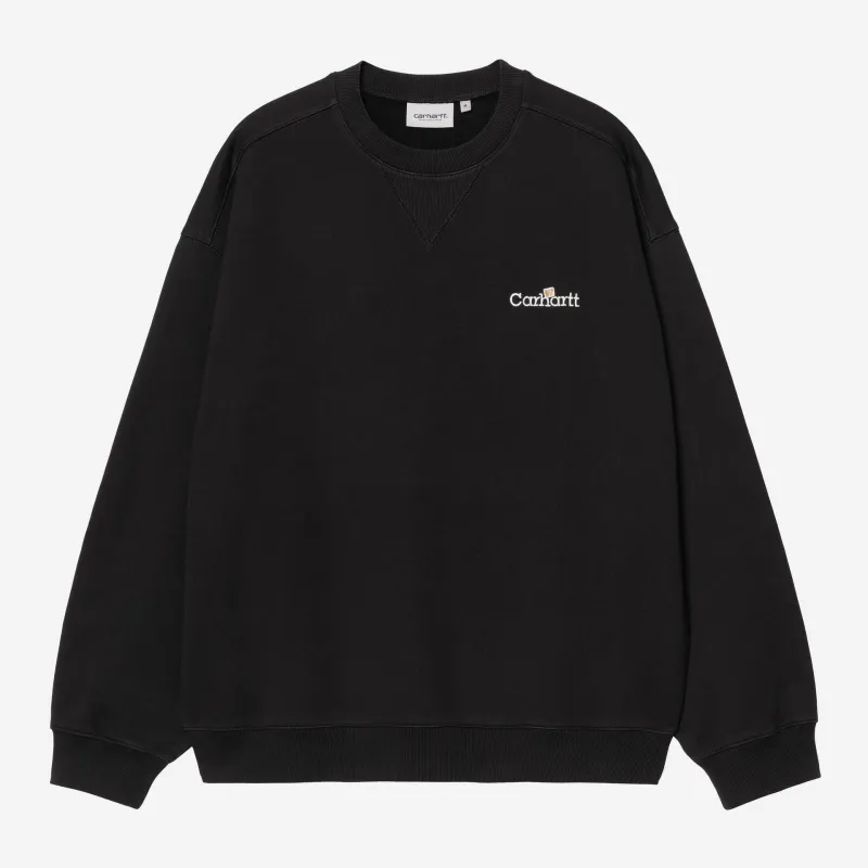 Carhartt WIP Mens WIP Label Sweatshirt | Black made by Carhartt WIP