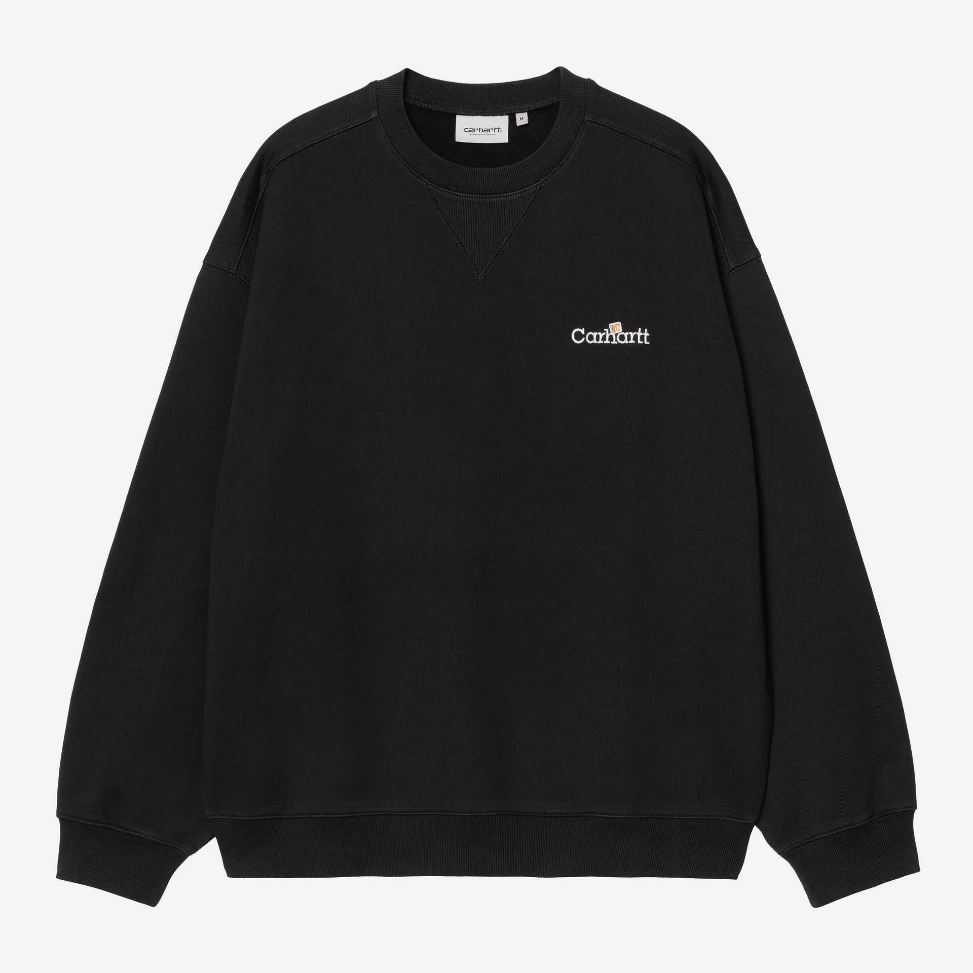 Carhartt WIP Mens WIP Label Sweatshirt | Black sold by The Foot Factory