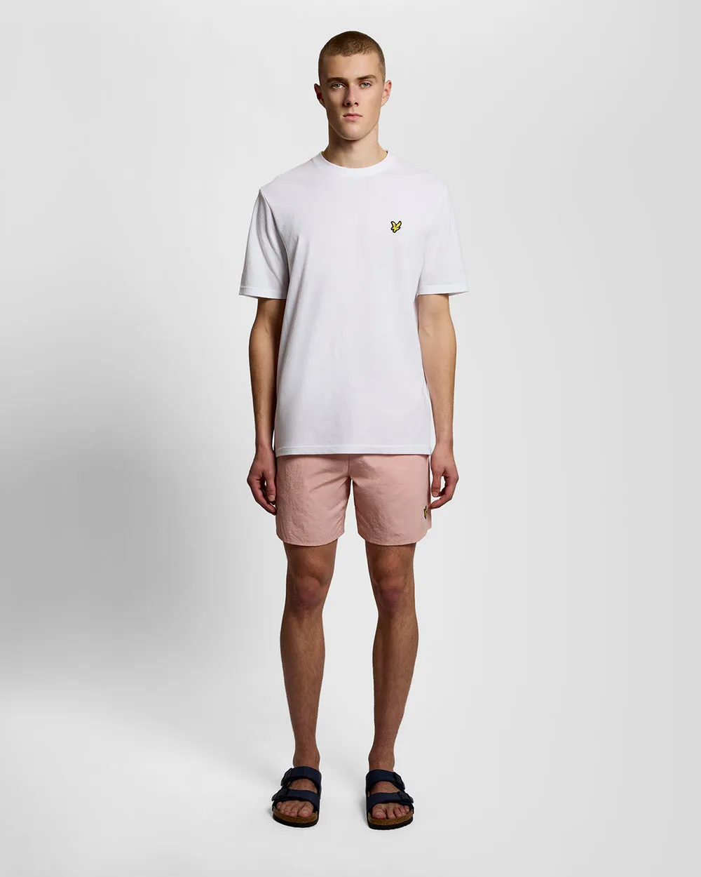 Lyle & Scott Mens Swim Shorts | Pink Grapefruit sold by The Foot Factory