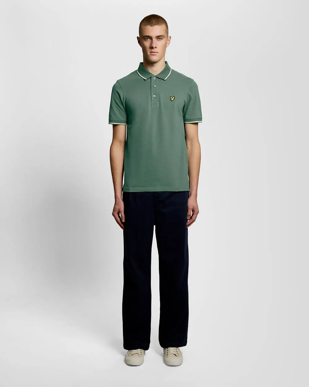 Lyle & Scott Mens Tipped Polo Shirt | Everglade Wheat sold by The Foot Factory product image thumbnail 2