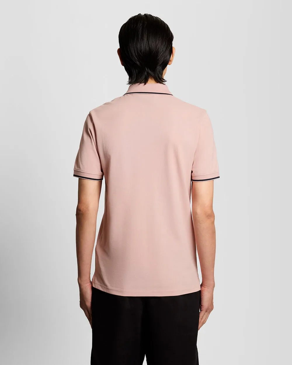 Lyle & Scott Mens Tipped Polo Shirt | Pink Grapefruit Dark Navy sold by The Foot Factory product image thumbnail 4