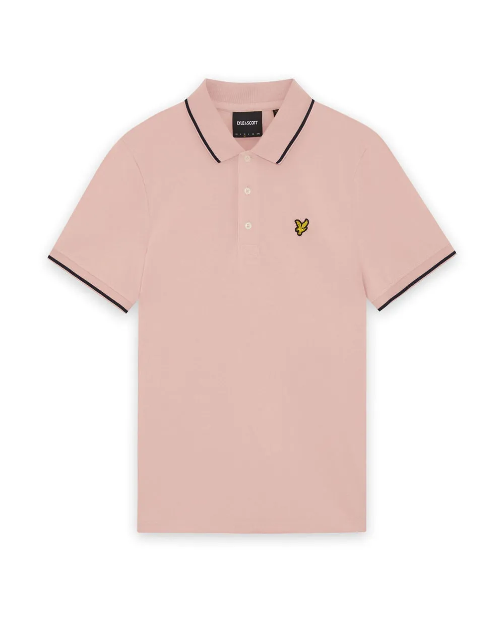 Lyle & Scott Mens Tipped Polo Shirt | Pink Grapefruit Dark Navy sold by The Foot Factory product image thumbnail 5