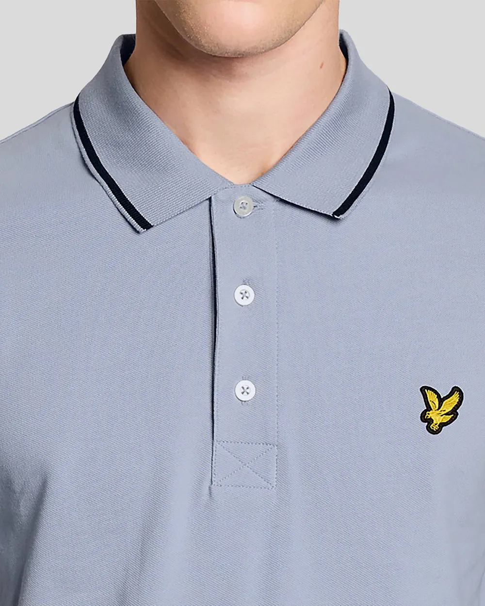 Lyle & Scott Mens Tipped Polo Shirt | Bubble Blue Jet Black sold by The Foot Factory product image thumbnail 3