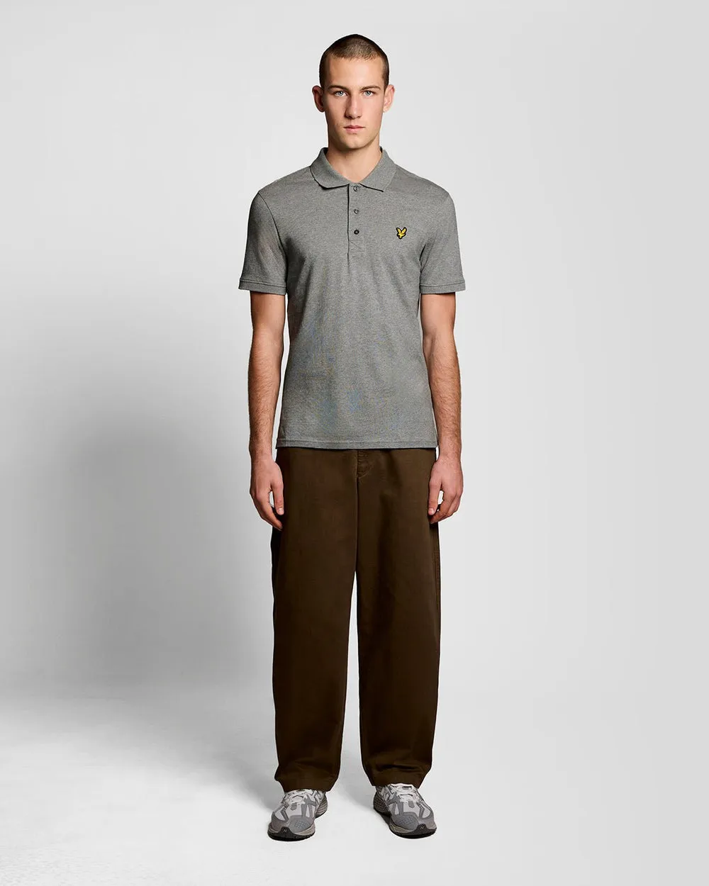 Lyle & Scott Mens Cotton Jersey Polo Shirt | Mid Grey Marl sold by The Foot Factory product image thumbnail 2