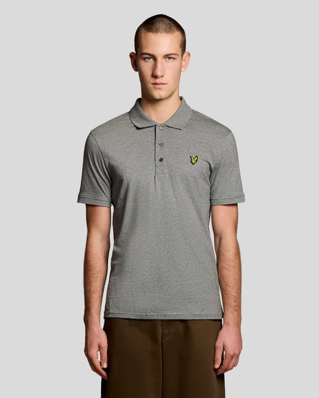 Lyle & Scott Mens Cotton Jersey Polo Shirt | Mid Grey Marl sold by The Foot Factory