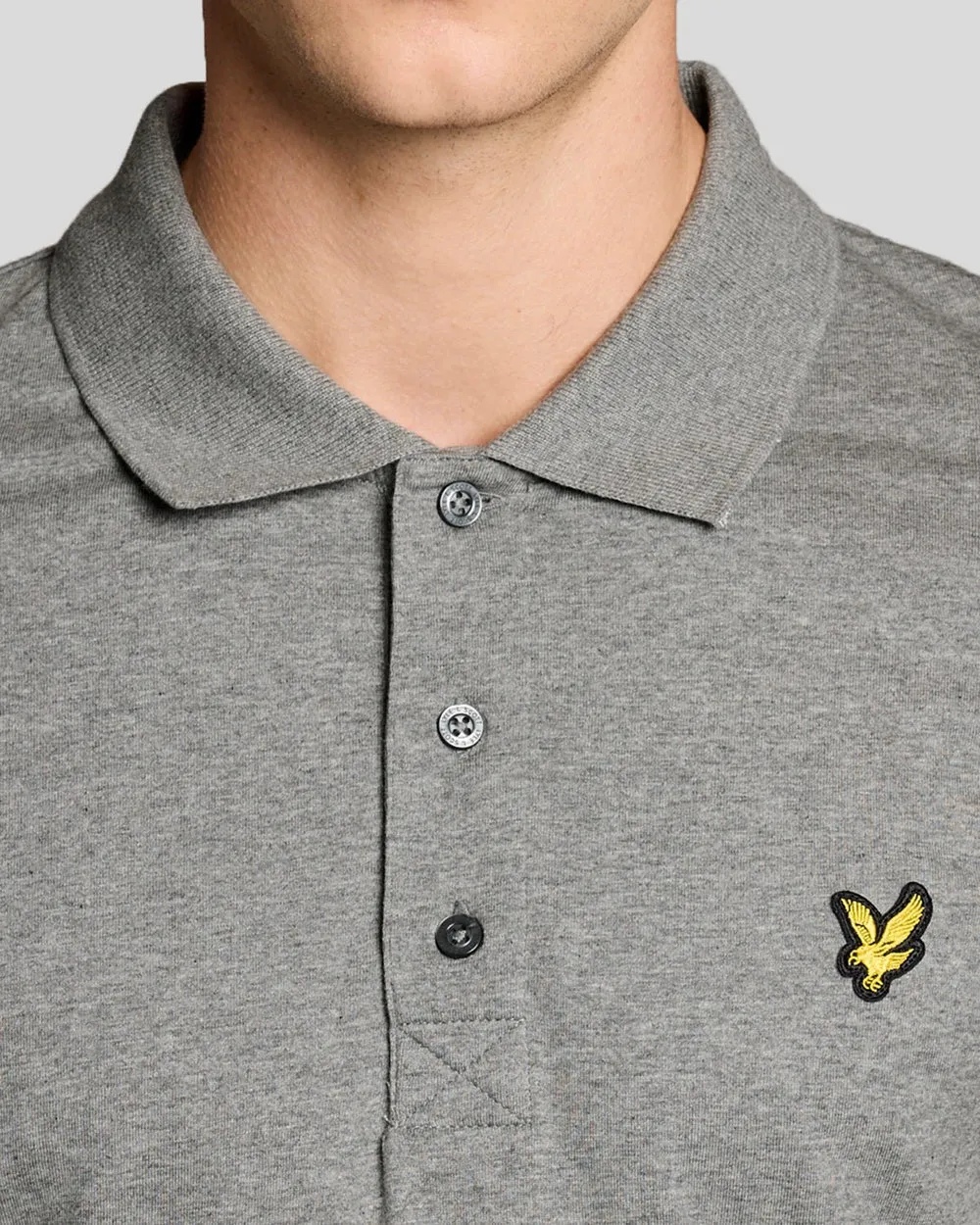 Lyle & Scott Mens Cotton Jersey Polo Shirt | Mid Grey Marl sold by The Foot Factory product image thumbnail 3