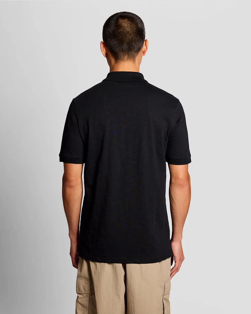 Lyle & Scott Mens Fine Cotton Slub Polo Shirt | Jet Black sold by The Foot Factory product image thumbnail 4