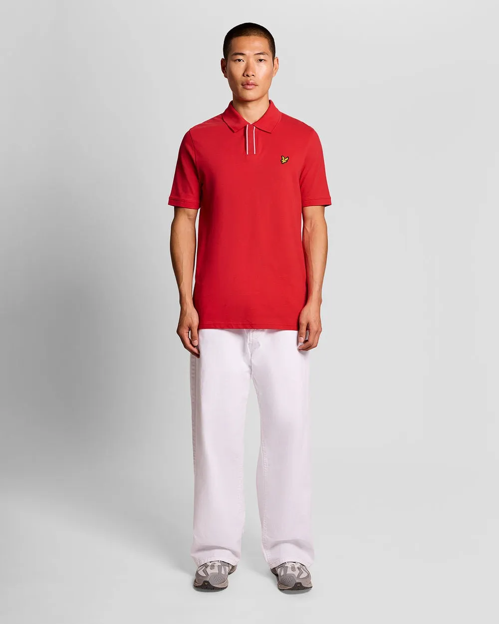 Lyle & Scott Mens Placket Tipped Polo Shirt | Cherry Red sold by The Foot Factory product image thumbnail 2