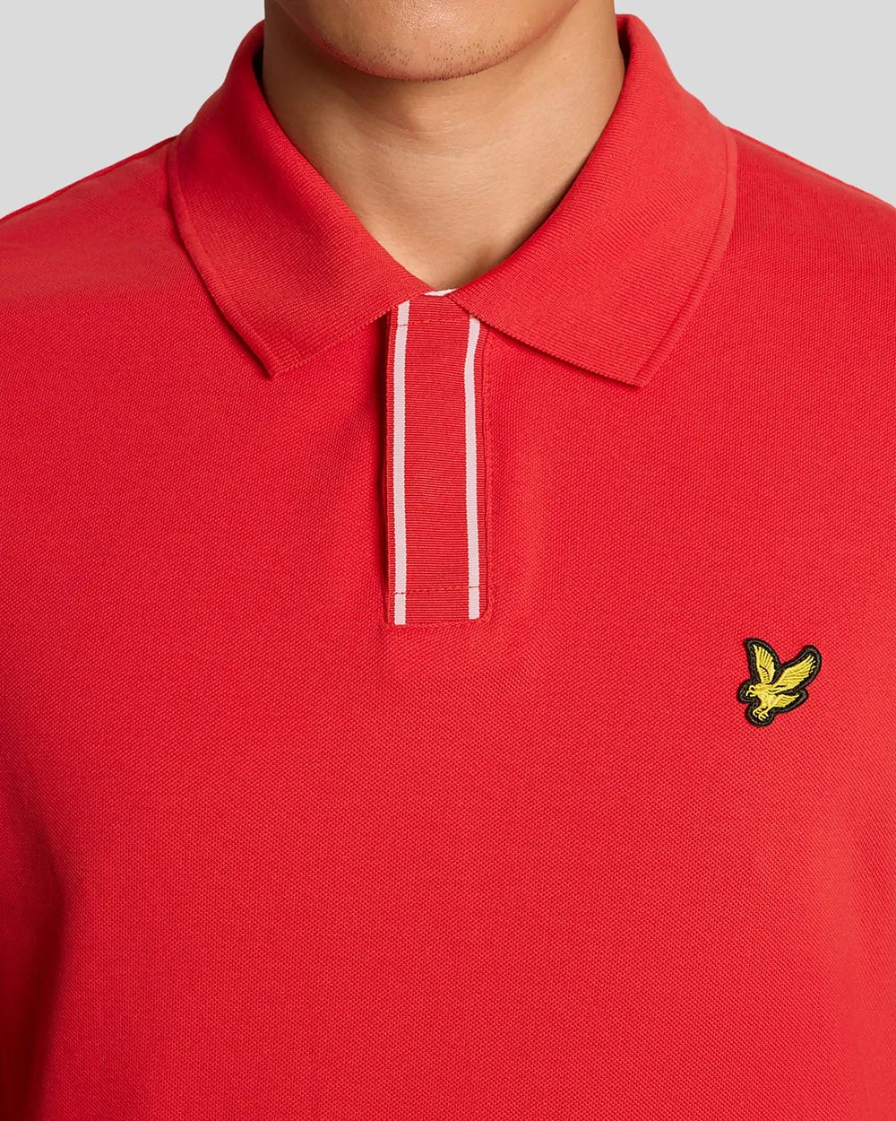 Lyle & Scott Mens Placket Tipped Polo Shirt | Cherry Red sold by The Foot Factory product image thumbnail 3