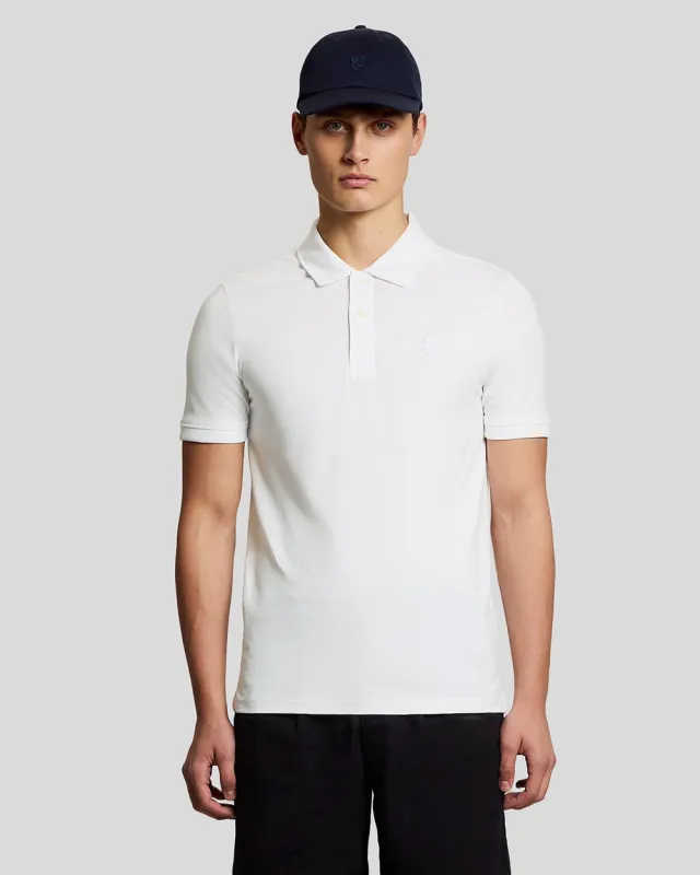 Lyle & Scott Mens Pintuck Cuff Polo Shirt | White sold by The Foot Factory