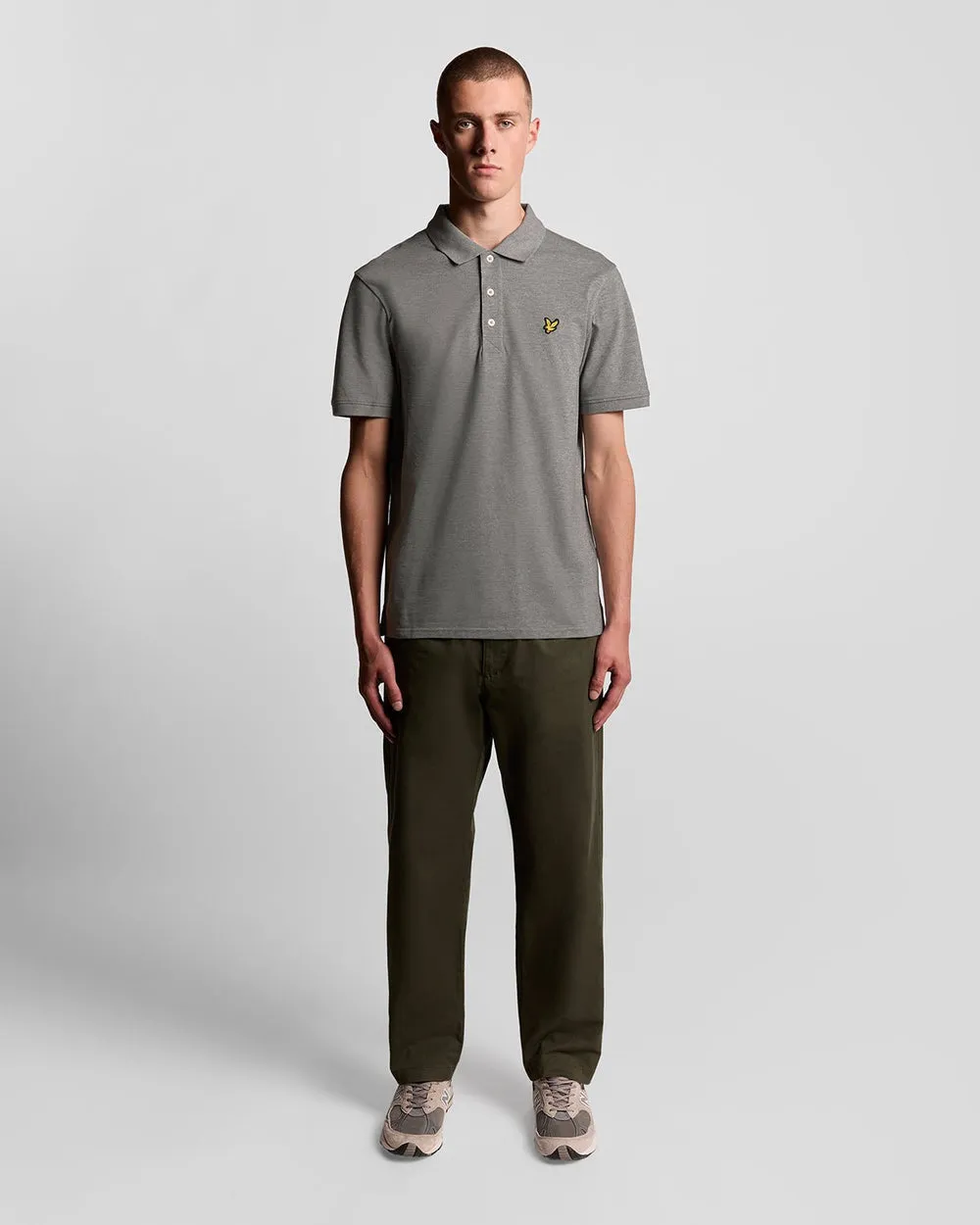 Lyle & Scott Mens Cotton Polo Shirt | Mid Grey Marl sold by The Foot Factory product image thumbnail 2