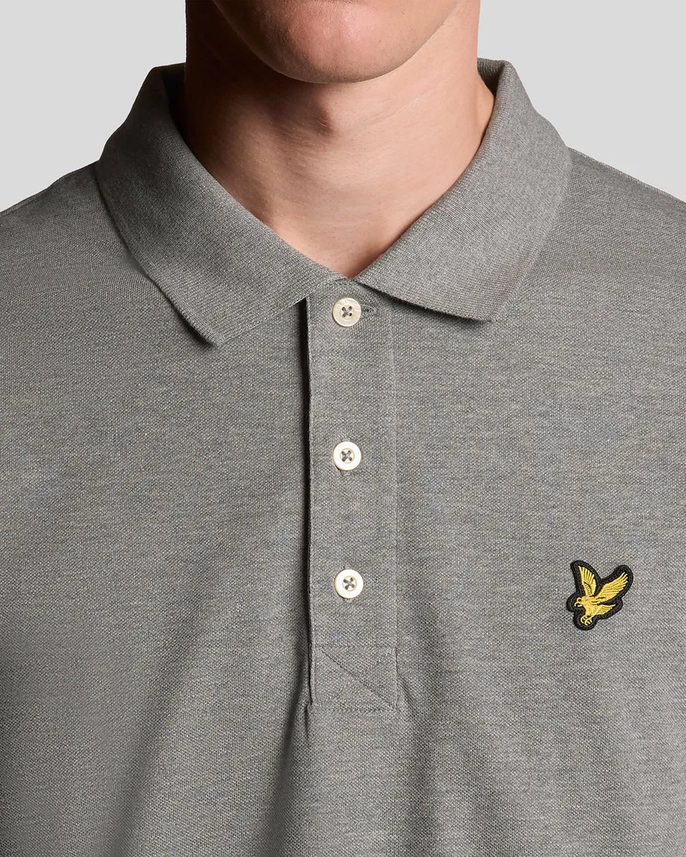 Lyle & Scott Mens Cotton Polo Shirt | Mid Grey Marl sold by The Foot Factory product image thumbnail 3