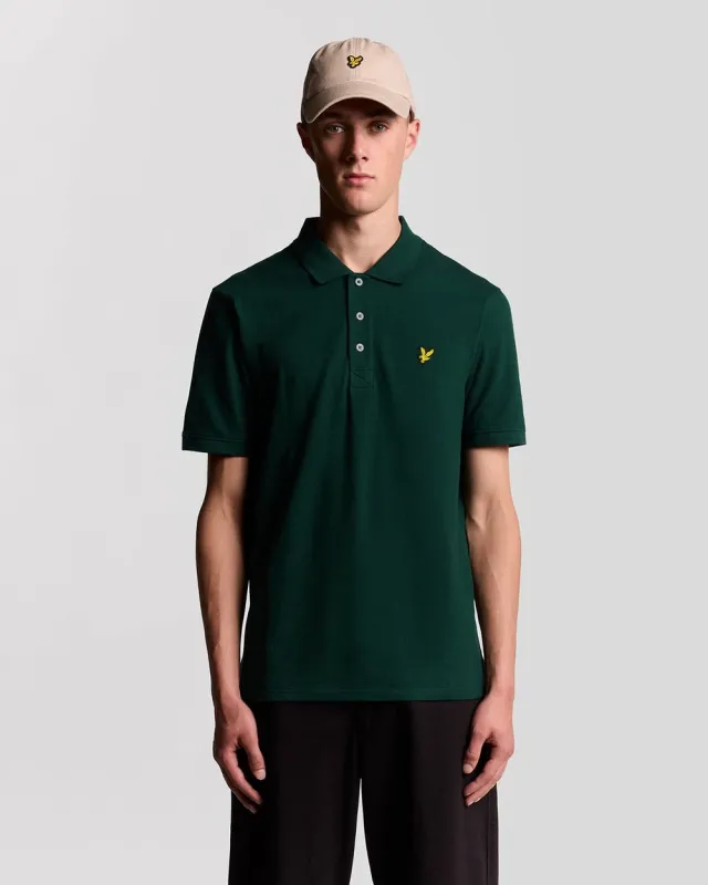 Lyle & Scott Mens Cotton Polo Shirt | Dark Green sold by The Foot Factory
