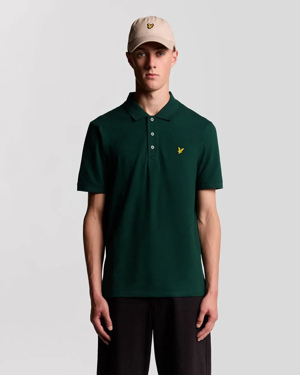 Lyle & Scott Mens Cotton Polo Shirt | Dark Green sold by The Foot Factory