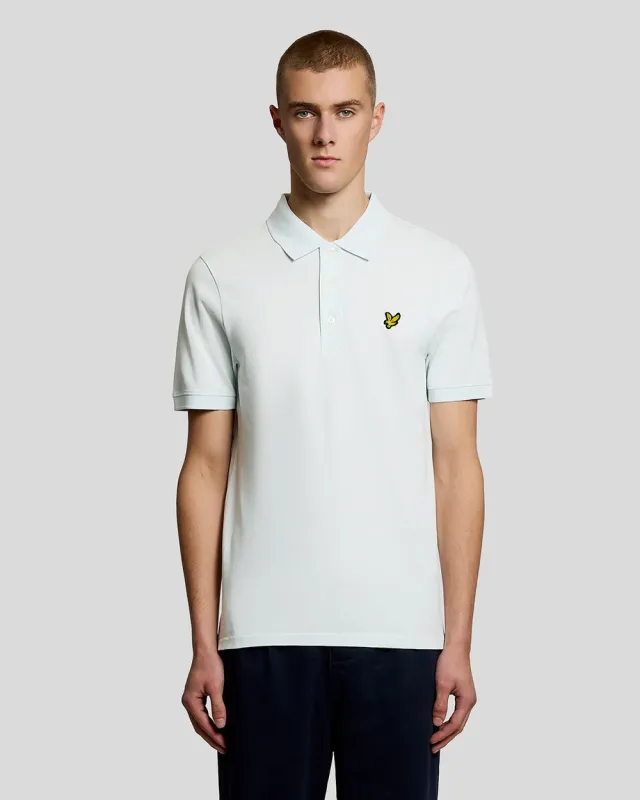 Lyle & Scott Mens Cotton Polo Shirt | Blue Ice sold by The Foot Factory