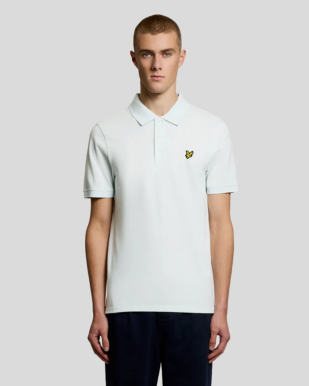 Lyle & Scott Mens Cotton Polo Shirt | Blue Ice sold by The Foot Factory