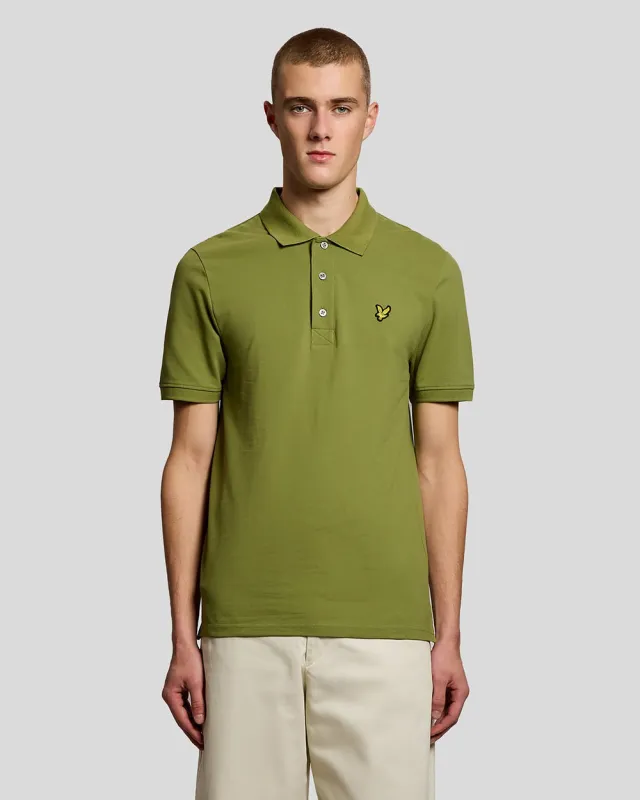 Lyle & Scott Mens Cotton Polo Shirt | Shrub Green sold by The Foot Factory