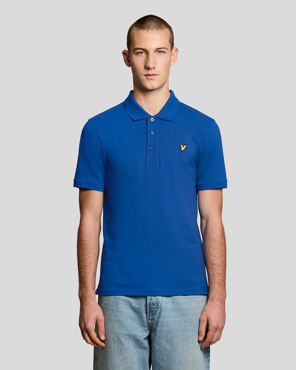 Lyle & Scott Mens Cotton Polo Shirt | Lucid Blue sold by The Foot Factory