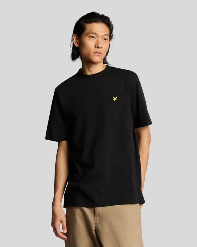 Lyle & Scott Mens Oversized Cotton Crew Neck T-Shirt | Jet Black sold by The Foot Factory
