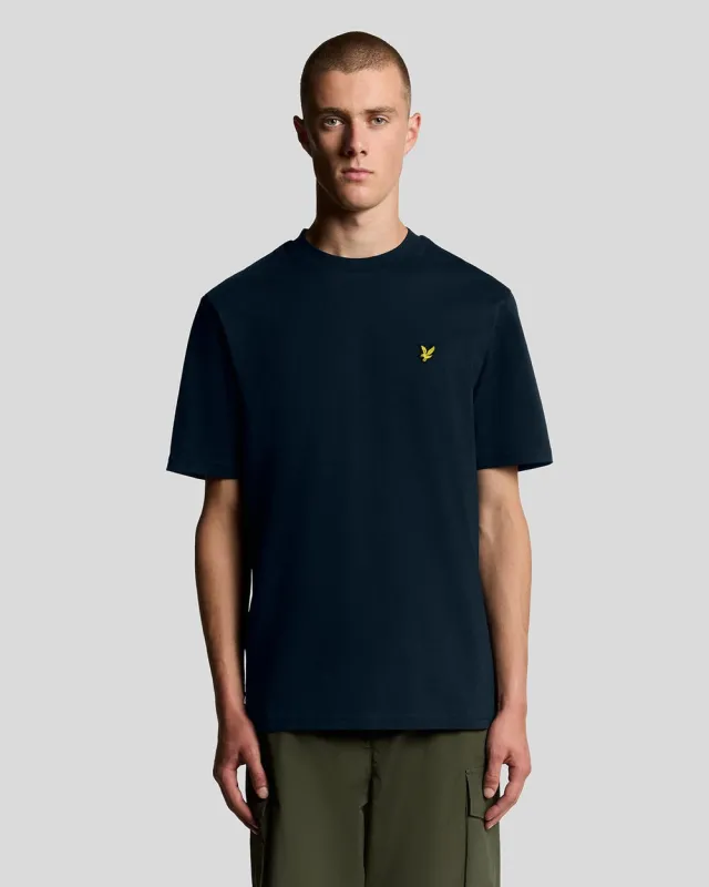Lyle & Scott Mens Oversized Cotton Crew Neck T-Shirt | Dark Navy sold by The Foot Factory