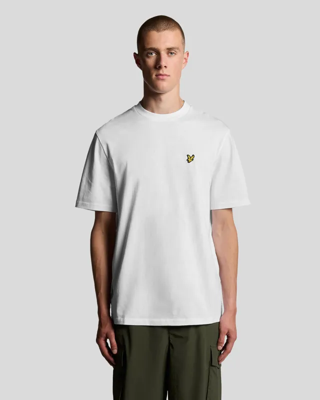 Lyle & Scott Mens Oversized Cotton Crew Neck T-Shirt | White sold by The Foot Factory