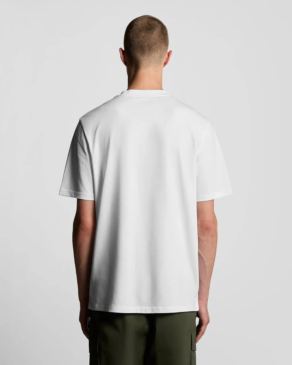 Lyle & Scott Mens Oversized Cotton Crew Neck T-Shirt | White sold by The Foot Factory product image thumbnail 4