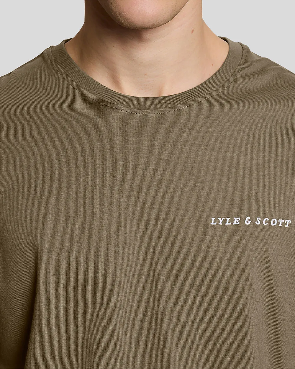 Lyle & Scott Mens Linen Blend Raglan T-Shirt | Khaki Ash sold by The Foot Factory product image thumbnail 3