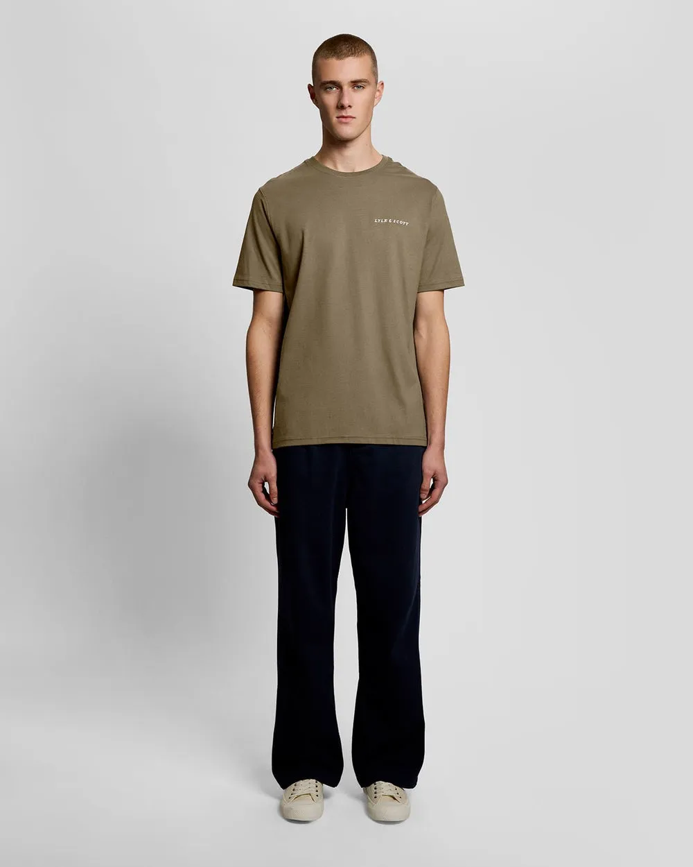 Lyle & Scott Mens Linen Blend Raglan T-Shirt | Khaki Ash sold by The Foot Factory product image thumbnail 2