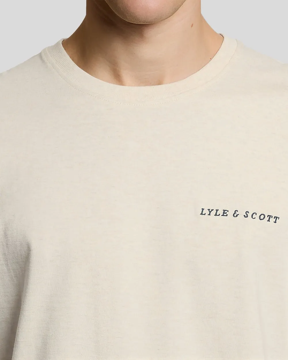 Lyle & Scott Mens Linen Blend Raglan T-Shirt | Ice Cream sold by The Foot Factory product image thumbnail 3