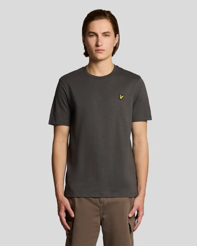Lyle & Scott Mens Fine Cotton Slub T-Shirt | Gunmetal sold by The Foot Factory