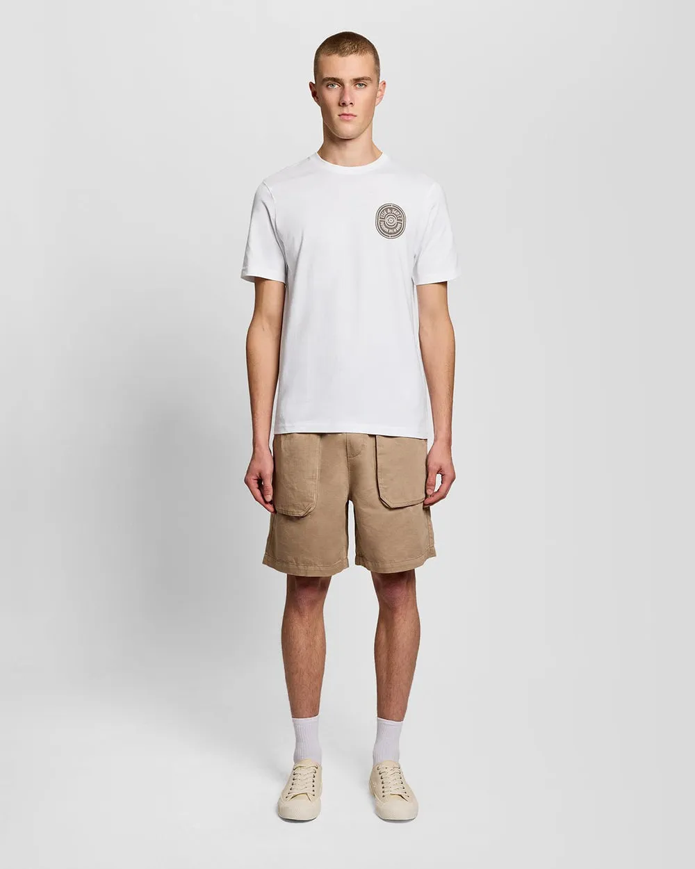 Lyle & Scott Mens Borders Label Graphic T-shirt | White sold by The Foot Factory product image thumbnail 3