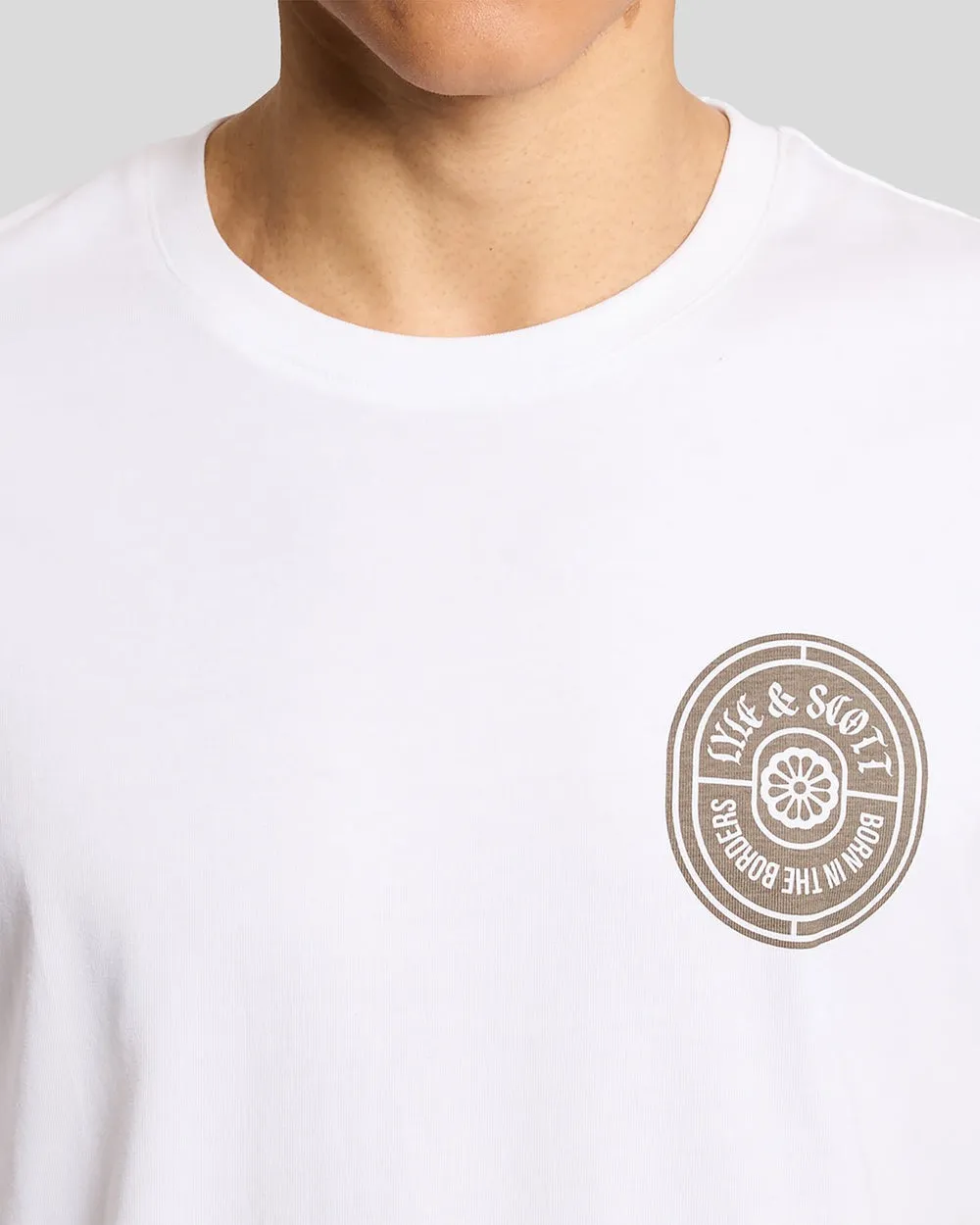 Lyle & Scott Mens Borders Label Graphic T-shirt | White sold by The Foot Factory product image thumbnail 4