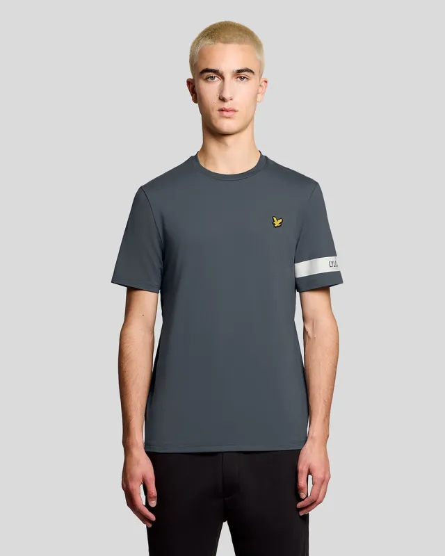 Lyle & Scott Mens Sports Sleeve Detail T-Shirt | Turbulence sold by The Foot Factory