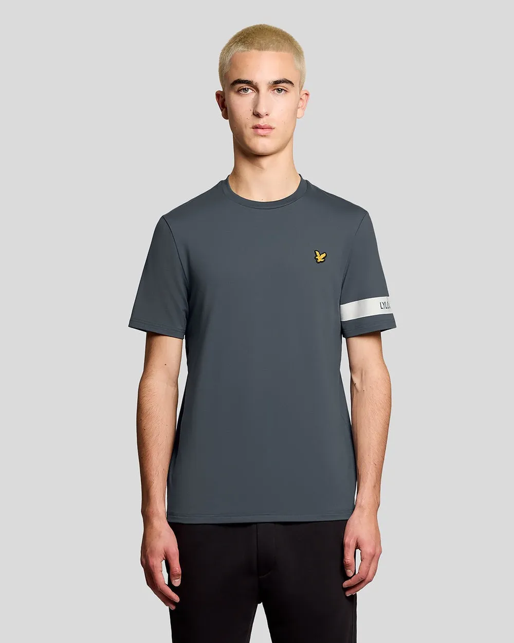 Lyle & Scott Mens Sports Sleeve Detail T-Shirt | Turbulence sold by The Foot Factory