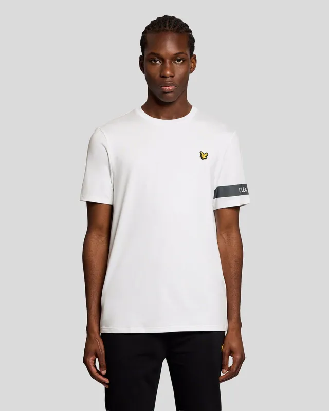 Lyle & Scott Mens Sports Sleeve Detail T-Shirt | White sold by The Foot Factory