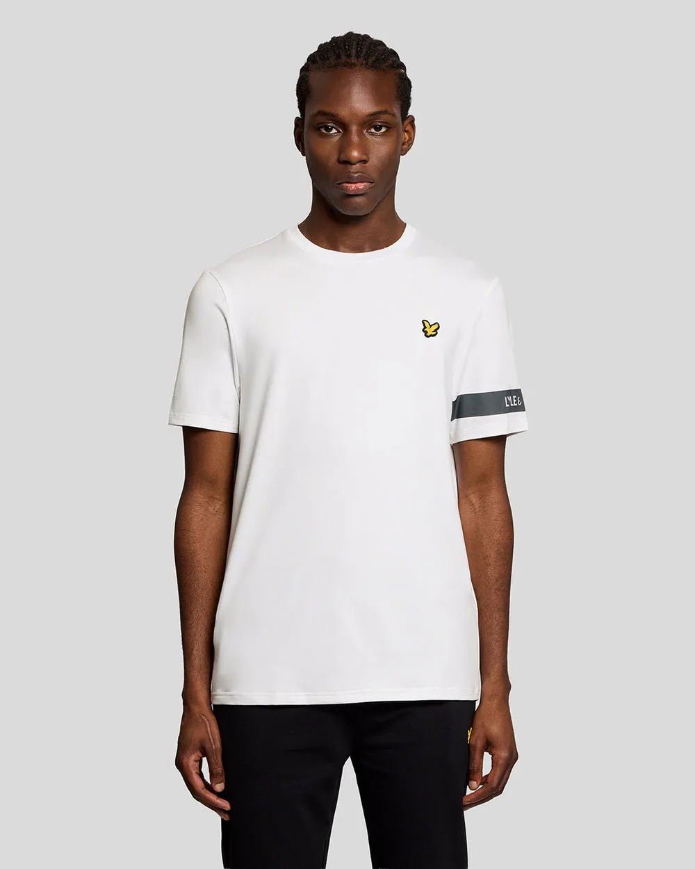Lyle & Scott Mens Sports Sleeve Detail T-Shirt | White sold by The Foot Factory