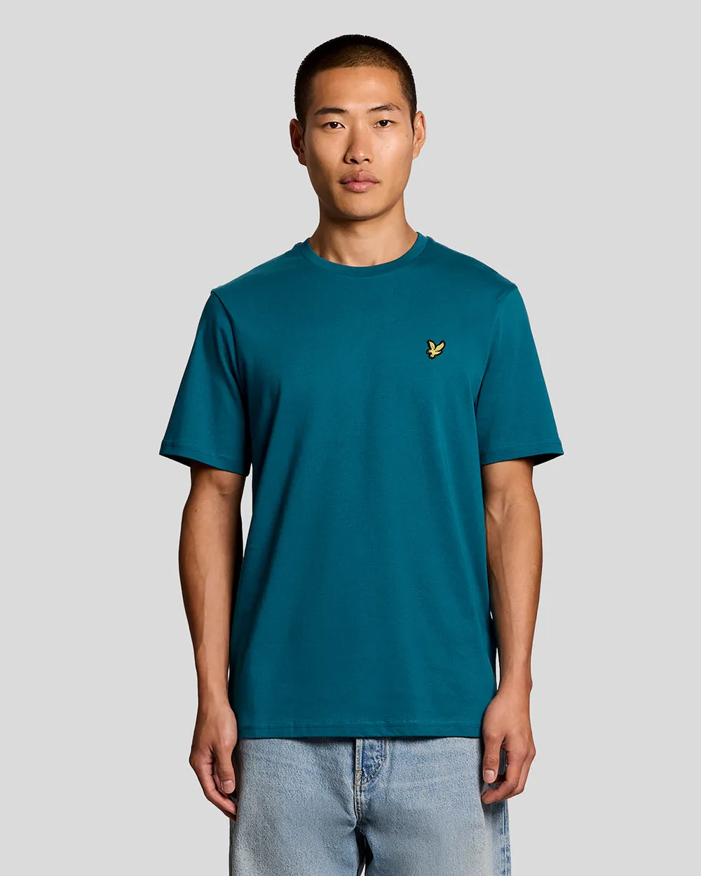 Lyle & Scott Mens Cotton Crew Neck T-Shirt | Lagoon sold by The Foot Factory