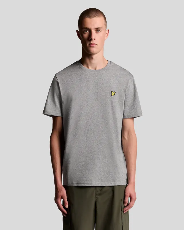 Lyle & Scott Mens Cotton Crew Neck T-Shirt | Mid Grey Marl sold by The Foot Factory