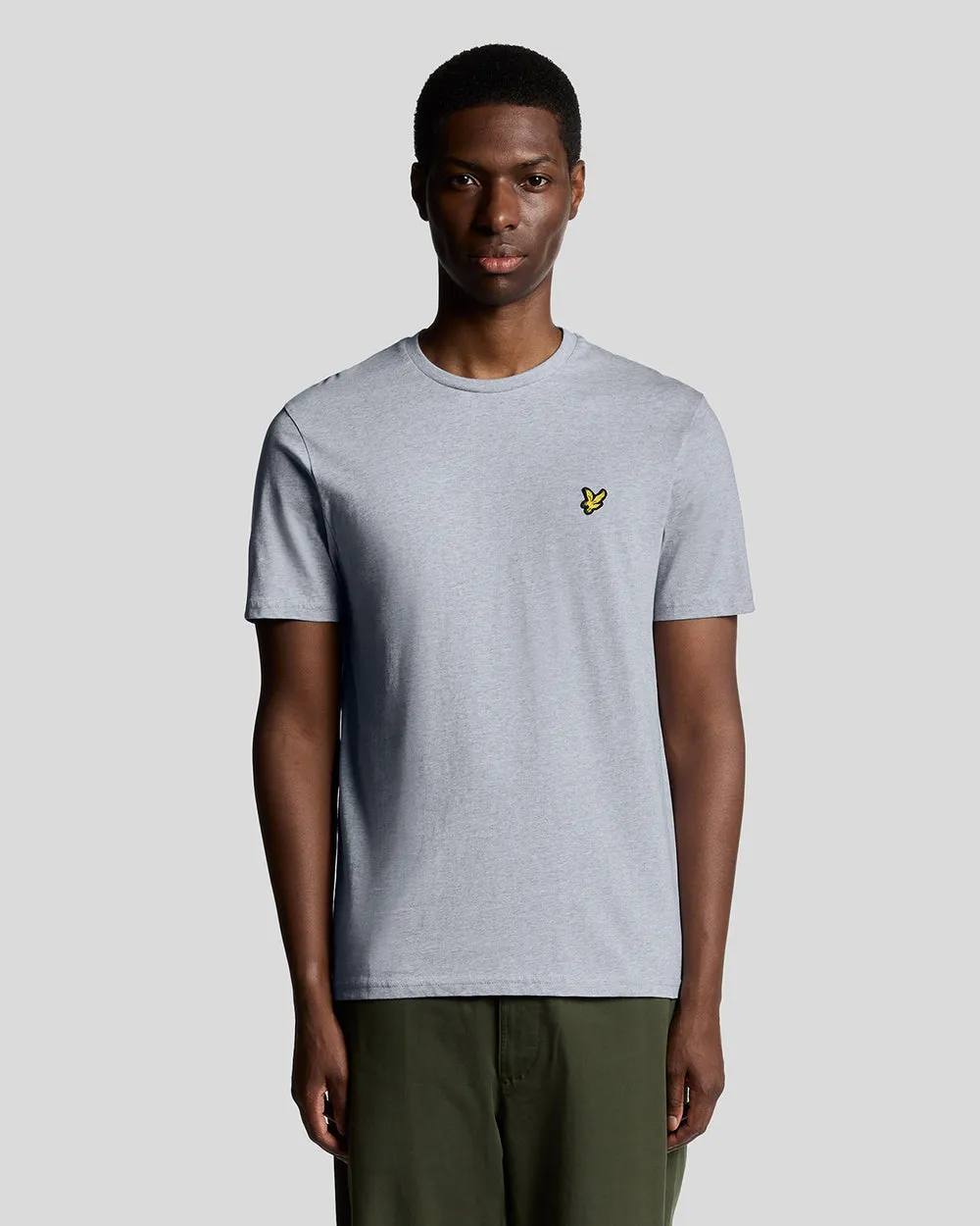Lyle & Scott Mens Cotton Crew Neck T-Shirt | Light Grey Marl sold by The Foot Factory