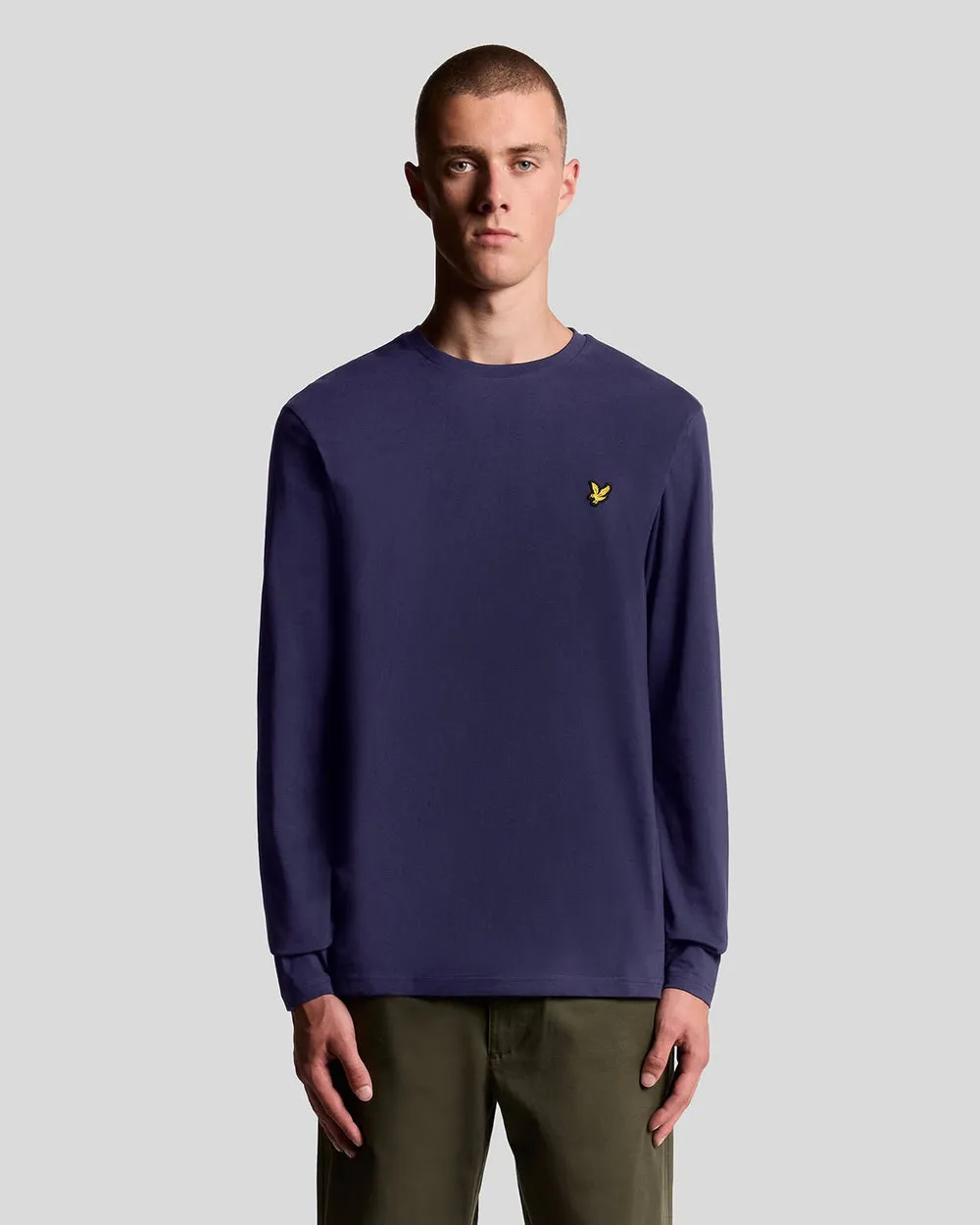 Lyle & Scott Mens Long Sleeve Cotton T-Shirt | Navy sold by The Foot Factory
