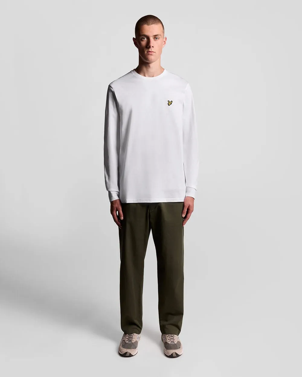 Lyle & Scott Mens Long Sleeve Cotton T-Shirt | White sold by The Foot Factory product image thumbnail 2