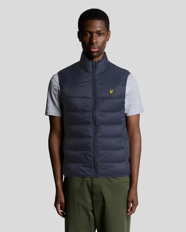 Lyle & Scott Mens Wadded Gilet | Dark Navy sold by The Foot Factory