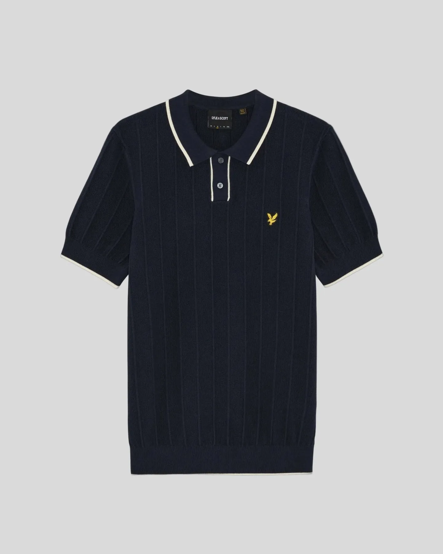 Lyle & Scott Mens Tipped Pique Knitted Polo Shirt | Dark Navy sold by The Foot Factory product image thumbnail 5