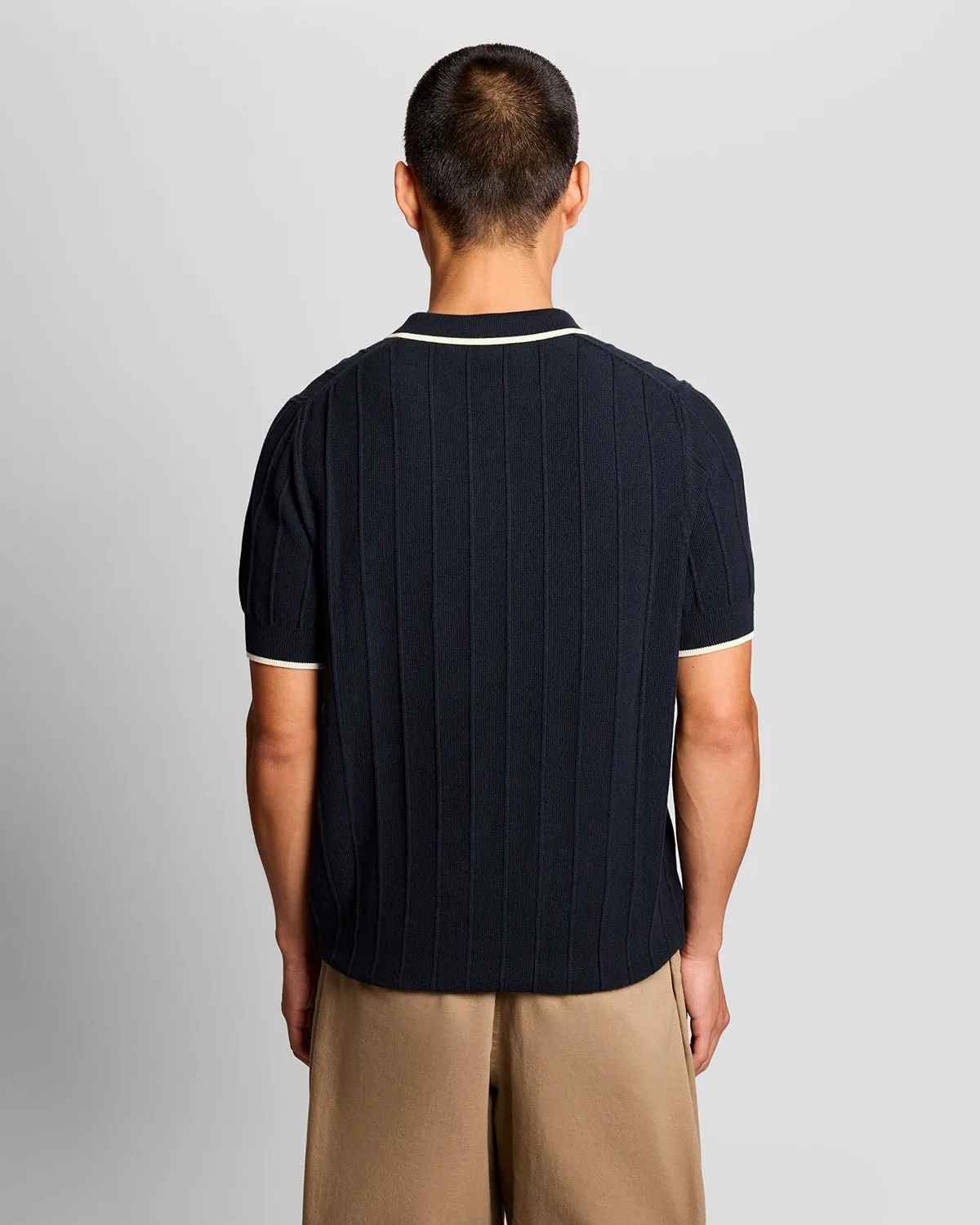 Lyle & Scott Mens Tipped Pique Knitted Polo Shirt | Dark Navy sold by The Foot Factory product image thumbnail 4